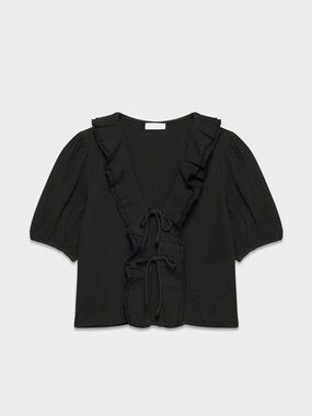 Aritzia Little Moon Front Tie Blouse